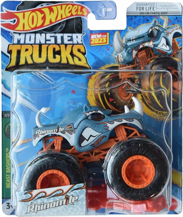 Hot Wheels Monster Trucks Rhinomite, Beast Bashers 7/7 Connect and Crash Car