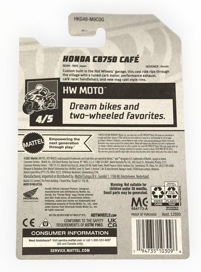 Hot Wheels Honda CB750 Cafe, HW Moto 4/5 [Blue seat] 141/250