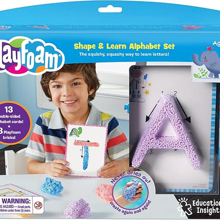 Educational Insights Playfoam Shape & Learn Alphabet Set - Alphabet Learning Toys, Letter Recognition for Preschoolers, Sensory Classroom Must Haves, Sensory Foam Letters, ABC Toys for Ages 3+