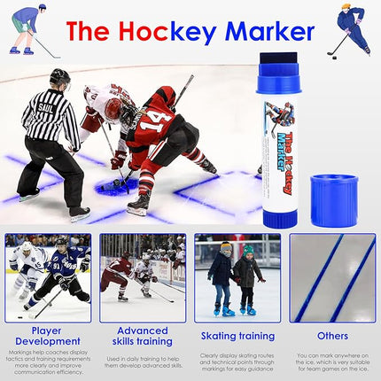 The Hockey Marker, Hockey Pucks Marking in Ice Hockey Training, Ice Hockey Accessories for Hockey Coach, Waterproof Oily Ice Markers for Hockey Rink, Good Helper for Ice Hockey Practice