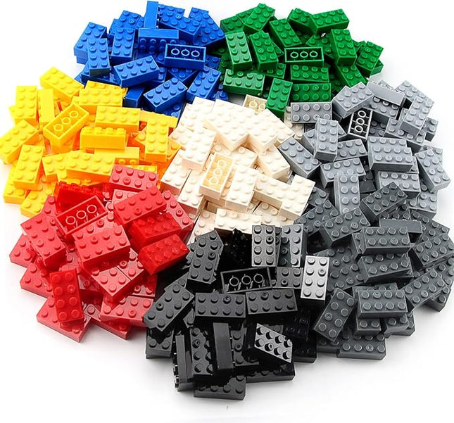 Feleph 2x4 Bricks 320 Pieces Multicolored Basic Parts Building kit Creative Play Set Blocks Toy Accessories Compatible with 3001 Major Brands (8 Mixed Color)