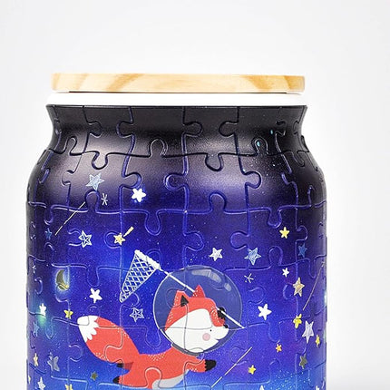 Pintoo 3D Puzzle Jar 96 Plastic Pieces for Adults - Create Your Dreams - Use Includes Divider as Pen and Utensils Holder with Wooden Lid for Kitchen Dining Study Living Room Large [BB1001]