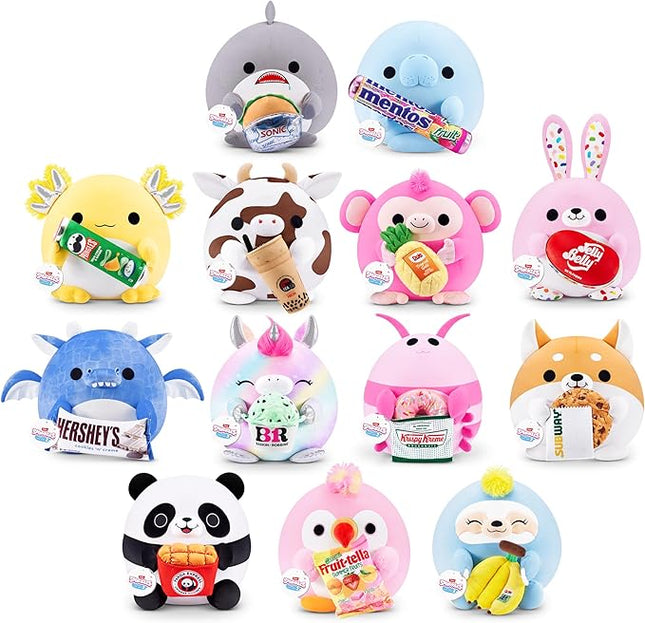 Snackles Series 2 14-inch by ZURU Cuddly Squishy Comfort 14-inch Plush with Licensed Snack Brand Accessory (Monkey&Dole Pinapple)