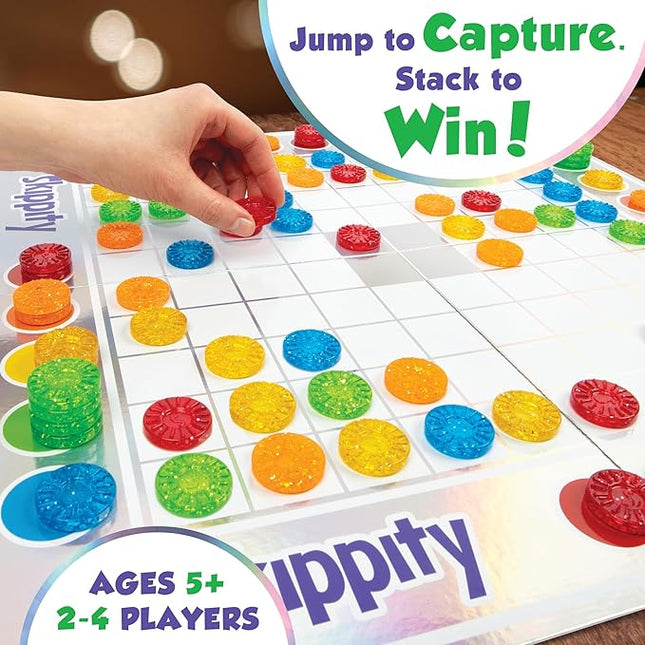 MindWare Skippity – Jump-and-Capture Board Game for 2 to 4 Players – Twist on Checkers – 100pc – Fun for Kids & Adults, Ages 5+