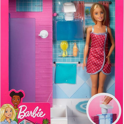 Barbie Doll & Furniture Set, Bathroom with Working Shower