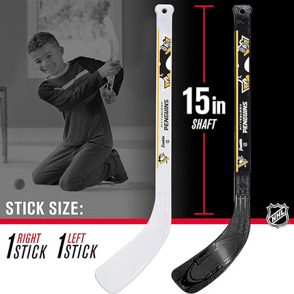 Franklin Sports NHL Mini Hockey Set - Kids Indoor Knee Hockey Goal, Ball, + 2 Stick Combo - Youth Team Indoor Toy Set - Official - Ages 3+