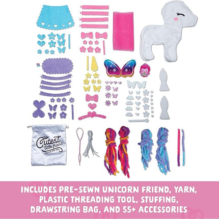 Craft- Tastic - Make a Friend Unicorn - Mini Sewing Kit, Arts and Crafts, Kids Crafts, Craft Kit Makes 1 Easy-to-Sew Stuffie with Accessories, Bonus Travel Tote Included Ages 6+