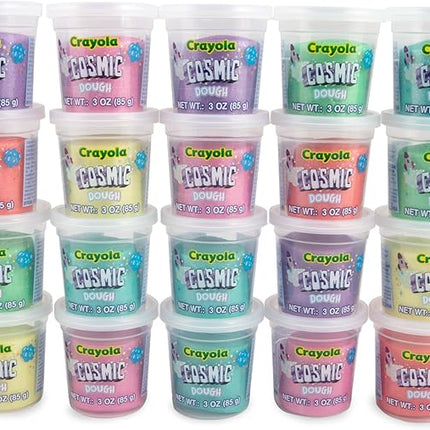 Crayola Cosmic Dough 20pk x 3oz - Special Effects Kids Toys, Party Favors, School Supplies - Sparkly Non-Toxic Play Dough for Creative Learning and Skill Building, Treasure Box Toys for Classroom