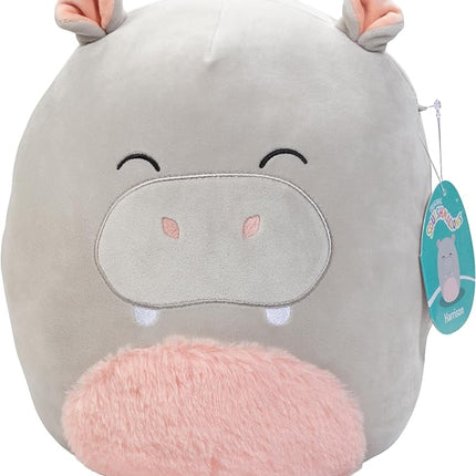 Squishmallows 10" Harrison The Grey Hippo Plush - Official Kellytoy - Collectible Soft Squishy Hippopotamus Stuffed Animal Toy - Add to Your Squad - Gift for Kids, Girls & Boys - 10 Inch