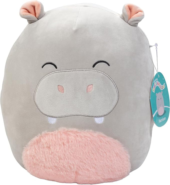 Squishmallows 10" Harrison The Grey Hippo Plush - Official Kellytoy - Collectible Soft Squishy Hippopotamus Stuffed Animal Toy - Add to Your Squad - Gift for Kids, Girls & Boys - 10 Inch