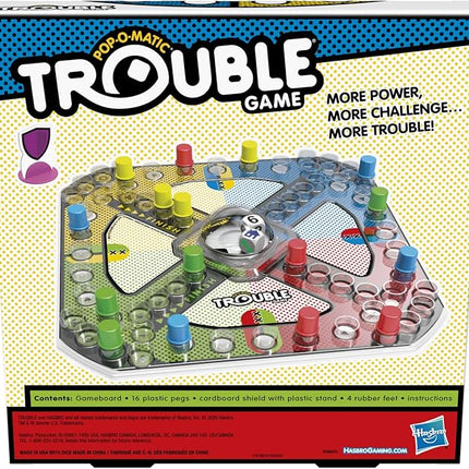Hasbro Gaming Trouble Board Game, Includes Bonus Power Die and Shield, Family Game for 2-4 Players, Ages 5 and Up (Amazon Exclusive)