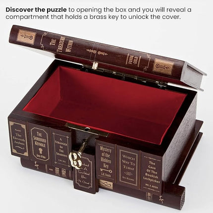 Bits and Pieces - Elegant Treasure Box - Premium Quality Jewelry Box - Secret Box with Brainteaser Puzzle for Gifts or Valuables - 7 x 5 x 3 ¾ inches