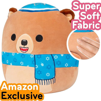 Squishmallows Original 10-Inch Stokely The Jewish Teddy Bear - Official Jazwares Holiday Hanukkah Plush - Collectible Soft & Squishy Stuffed Animal Toy - Gift for Kids, Girls & Boys