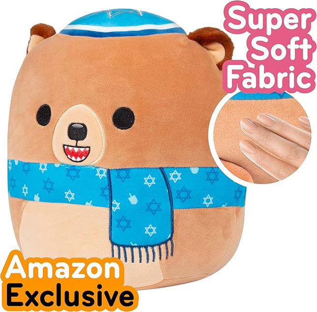 Squishmallows Original 10-Inch Stokely The Jewish Teddy Bear - Official Jazwares Holiday Hanukkah Plush - Collectible Soft & Squishy Stuffed Animal Toy - Gift for Kids, Girls & Boys