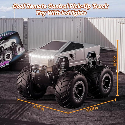 Remote Control Car Off-Road Pick-up Truck, 4WD Amphibious RC Trucks Toy RC Cars for All Terrain, 1:16 Scale Hobby Monster Truck Toys 2.4GHz Vehicles Kids Gifts for Boys/Girls Age 6 7 8 9 10-12+