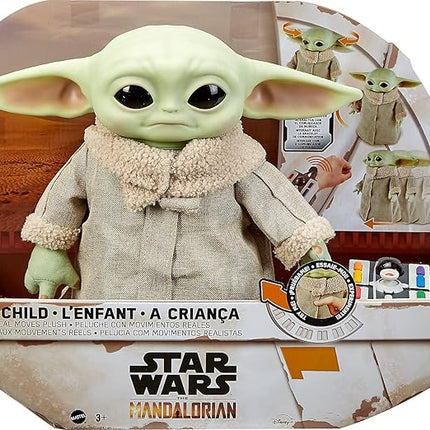 Mattel Star Wars The Mandalorian Grogu RC 12-inch Plush Toy, Real Moves Soft Body Doll with Remote-Controlled Motion & Sounds