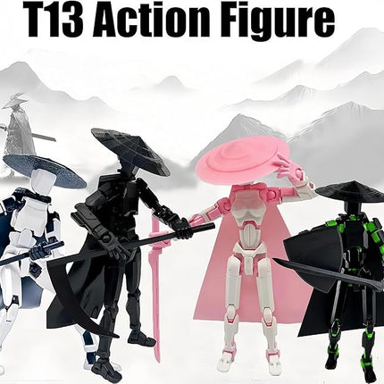 4 Packs Titan 13 Action Figure Set (Assembly Completed) 3D Printed Figure Dummy T13 Multi-Jointed Movable, Titan 13 Robot Action Figure, Christmas Birthday Valentine Classroom Students Gift