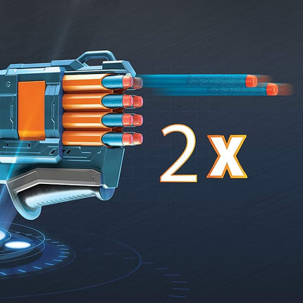Nerf Elite 2.0 Warden DB-8 Blaster, 16 Official Nerf Darts, Blast 2 Darts at Once, Tactical Rail, Slam Fire