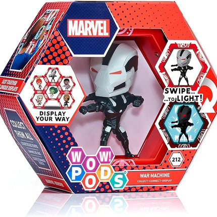 WOW! STUFF PODS Marvel Avengers Collection - War Machine| Superhero Toys Light-Up Bobble-Head Figure | Official Marvel Collectable Toys & Gifts | Number 212 in Series, Multicolor, 4 inches