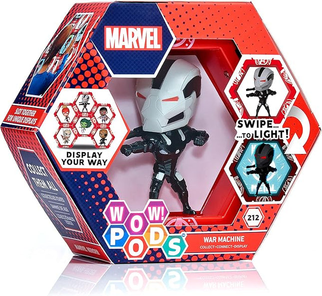 WOW! STUFF PODS Marvel Avengers Collection - War Machine| Superhero Toys Light-Up Bobble-Head Figure | Official Marvel Collectable Toys & Gifts | Number 212 in Series, Multicolor, 4 inches