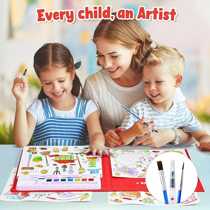 JoyCat Paint with Water Coloring Books for Toddlers, Watercolor Painting Sets for Kids Ages 3-5 4-8, Arts and Crafts Drawing Activities Toy Birthday Gift for Boys Girls (Farm)