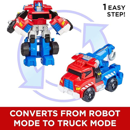 Transformers Playskool Heroes Rescue Bots Optimus Prime, 4.5-Inch Action Figure, Kids Converting Robot Toy, Ages 3+ (Amazon Exclusive)