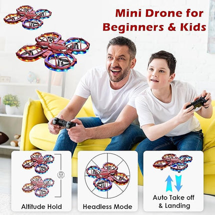 Mini Drones for Kids with Beginners, Kids Drone with Throw to Go, 3 Speeds Mode, 360° Flips, Auto Hovering, Headless Mode, Obstacle Avoidance Function, Birthday Gifts for 3-10 Year Old Boys Girls