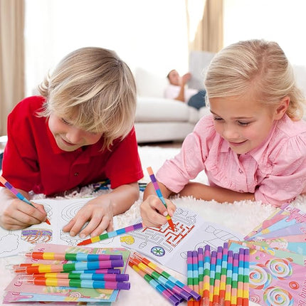 BenLouis 24 Pcs Sweet Mini Coloring Books Kids Candyland Donut Ice Cream Party Favors Small Activity Books Bulk for Kids Treats Desserts Birthday Goodie Bags Stuffers Return Gifts Classroom Travel