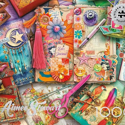 Buffalo Games - Silver Select - Aimee Stewart - The Junk Journaler's Desk - 1000 Piece Jigsaw Puzzle for Adults - Challenging Puzzle Perfect for Game Nights - Finished Size is 26.75 x 19.75