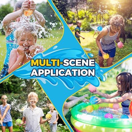 6PCS Reusable Water Balloons - Quick Fill Water Balls Toys For Toddler Age 4-8 - Refillable Self-Sealing Water Splash Bomb For Summer Party Pool Outdoor Beach Toys for kids Age 8-12