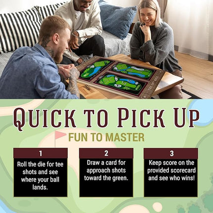 19th Hole Golf Board Game, Walnut Wood Golf Gifts for 2 Players or More, Indoor & Outdoor Family Bonding Activities, Fun Entertainment for Family Gatherings, Events & More - Across the Board Game