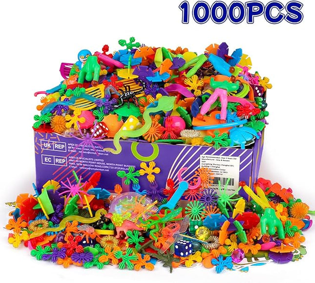 Amy&Benton 1000PCS Classroom Treasure Box Prizes Kids Birthday Party Favors Pinata Assorted Goody Bag Fillers Kid Carnival Prizes Box Toys Assortment