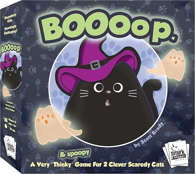 BOOoop by Smirk & Dagger: Adorable 2 Player Strategy Board Game, with 34 Cat and Kitten Pieces, Halloween Edition with New Ghost Cats, A Great Gift for Couples, Family, Adults and Kids Ages 10 and Up