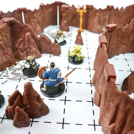 Goblin Cavern Set - Mini Dungeon Castle Cavern DND Terrain for Tabletop RPGs, Dungeons & Dragons, Pathfinder, War Gaming, and More! - by DCD (64+pcs, 1.4sqft, 8areas)
