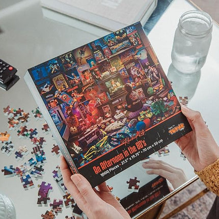 an Afternoon in The 80s Retro 1000-Piece Jigsaw Puzzle by Rachid Lotf | Brain Teaser Activity for Kids and Adults | 28 x 20 Inches