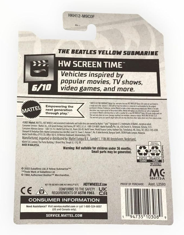 Hot Wheels The Beatles Yellow Submarine, HW Screen Time 6/10