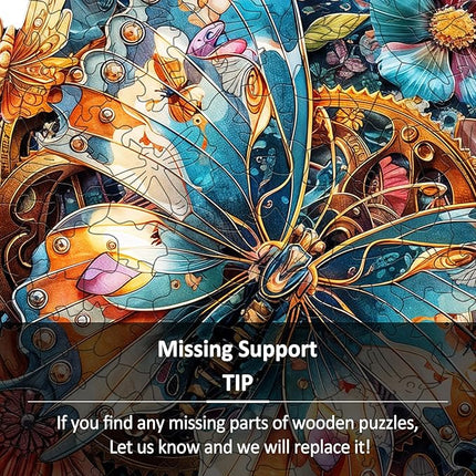 Wooden Puzzles for Adults - Mechanical Butterfly Wood Puzzles Adult - Unique Animal Shape Wooden Jigsaw Puzzles for Adults - Birthday Gifts for Puzzle Lovers, Family (8.4 * 8.4in)