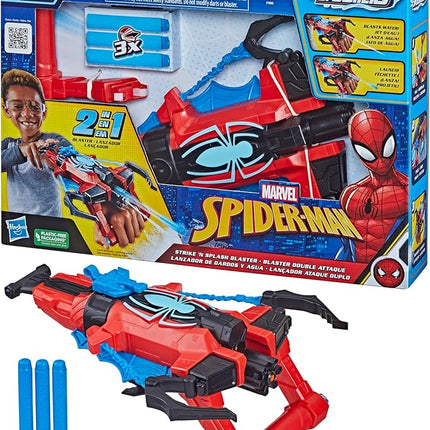 Marvel Spider-Man Spider Strike ‘N Splash Blaster, Super Hero Toys for Kids, Ages 5 and Up, Nerf Blaster for Kids, Water Blast Feature