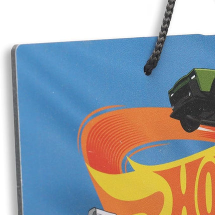Mattel Hot Wheels Action Race Track Hanging Metal Sign - Fun Hot Wheels Wall Decor for Kids' Bedroom or Play Room