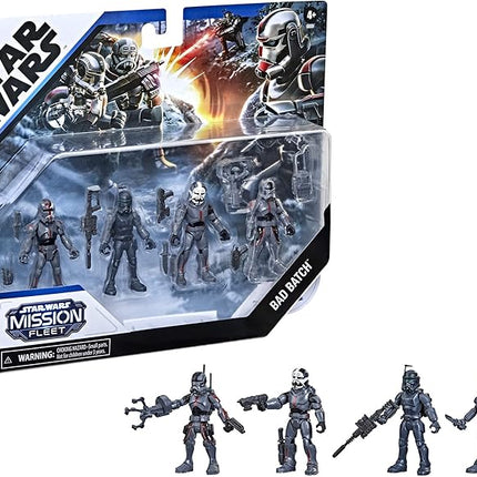 STAR WARS Mission Fleet Clone Commando Clash 2.5-Inch-Scale Action Figure 4-Pack with Multiple Accessories, Toys for Kids Ages 4 and Up