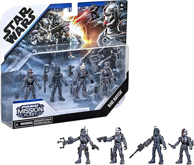 STAR WARS Mission Fleet Clone Commando Clash 2.5-Inch-Scale Action Figure 4-Pack with Multiple Accessories, Toys for Kids Ages 4 and Up