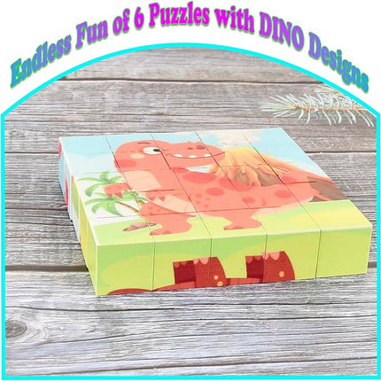 ritastar Magnetic Blocks Building Toy, 25pcs Mine Stacking Magnet Build Cubes Cartoon Pattern World,STEM Sensory Construction Toys for Kids Gift,Educational Jigsaw Puzzle Set with 3D Dinosaur Designs