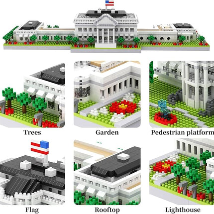 White House Micro Mini Building Blocks Sets Washington DC Architecture Building Kits Famous Landmark Model Toys Gift for Adults Kids Teens 3000 PCS