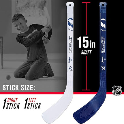 Franklin Sports NHL Mini Hockey Set - Kids Indoor Knee Hockey Goal, Ball, + 2 Stick Combo - Youth Team Indoor Toy Set - Official - Ages 3+