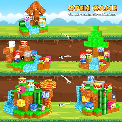 Magnetic Blocks Building Games Kids Toys for 3 4 5 6 7 8 9 10 11 12 13 Year Old Boys Girls, Magnetic Cubes Montessori Sensory Toys for Ages 3+ Travel Party Christmas Birthday Gifts