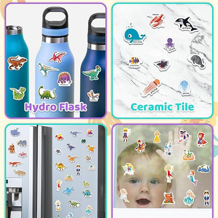 Benresive Reusable Sticker Books for Kids 2-4, Sticker Books for Toddlers 1-3 2-4, Toddler Travel Toys Activities Crafts Gifts - Ocean, Fairy and Dinosaur