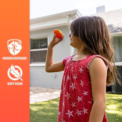 Nerf Micro Foam Sports Ball Set - Kids Foam Micro Football, Soccer Ball + Basketball Set Soft Stress Relief Foam Sports Set for Kids - Multicolor