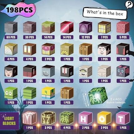 Magnetic Blocks -198PCS Enchanted Hotel Magnetic Building Cubes,Educational Sensory Stacking Kit & STEM Learning Play,Christmas Birthday Creative Gifts for Kids Boys Girls Ages 4 5 6 7 8 10+ Years Old