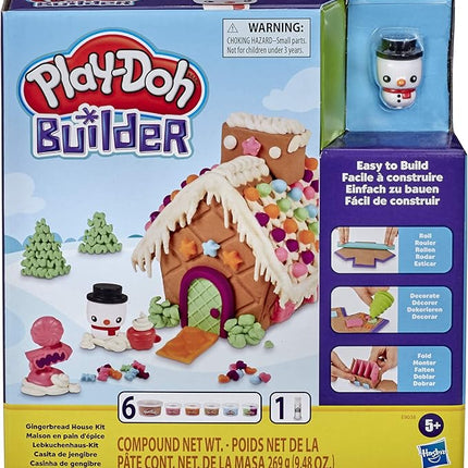 Play-Doh Builder Gingerbread House Toy Building Kit for Kids 5 Years and Up with 6 Non-Toxic Play-Doh Colors - Easy to Build DIY Craft Set (Amazon Exclusive)