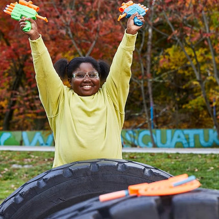 Nerf Elite 2.0 Face Off Target Set, Includes 2 Dart Blasters & Target & 12 Elite Nerf Darts, Toy Foam Blasters for Kids Outdoor Games